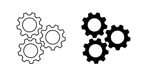 gear Icon Symbol isolated white background. vector illustration. color editable.