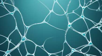 White and blue neurons and connections abstract art