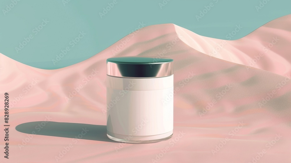 Sticker empty mock up label on skincare product