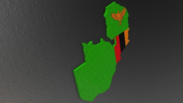 Zambia map 3d. 3d map of Zambia.