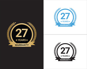 27 Years Warranty Vector, 27 Years Warranty Logo