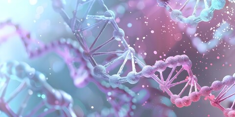 Investigating the D Molecular Structure of Human Cell Biology DNA Strands. Concept Human Cell Biology, DNA Structure, Molecular Biology, DNA Strands, Biological Investigation