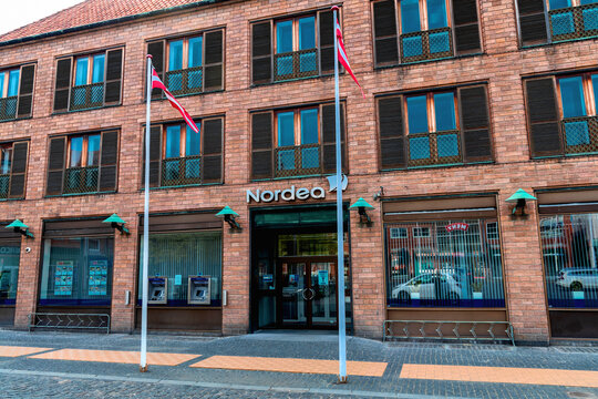 Modern building of the Danish bank Nordea.