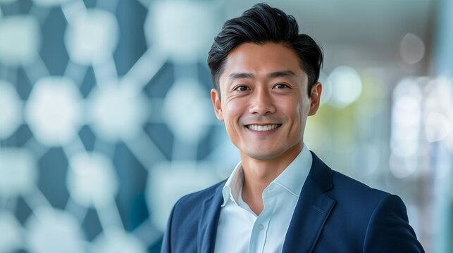 portrait of an ambitious young Asian entrepreneur. Generative ai