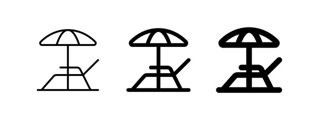 Editable sun lounger vector icon. Part of a big icon set family. Perfect for web and app interfaces, presentations, infographics, etc