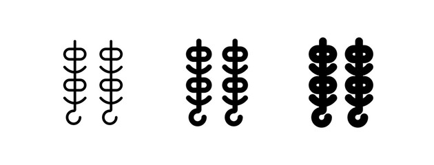 Editable bbq, shish kebab, satay vector icon. Part of a big icon set family. Perfect for web and app interfaces, presentations, infographics, etc