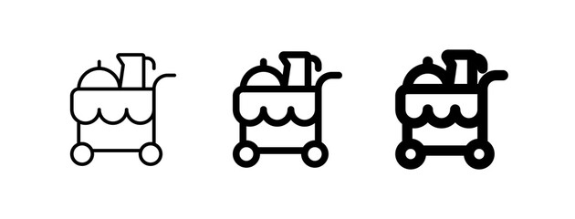 Editable food trolley, room service, food cart vector icon. Part of a big icon set family. Perfect for web and app interfaces, presentations, infographics, etc