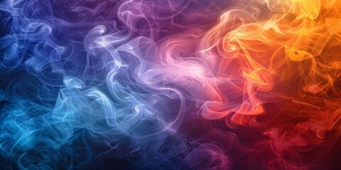 Fototapeta premium Abstract smoke patterns with vibrant colors, forming ethereal swirls for a dreamy and dynamic visual