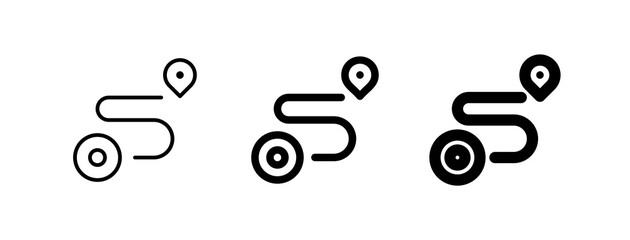 Editable route, location tracking vector icon. Map, location, navigation. Part of a big icon set family. Perfect for web and app interfaces, presentations, infographics, etc