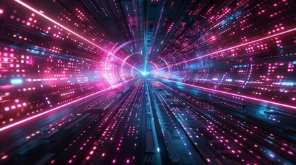 Futuristic background with hightech digital grids, holograms, and dynamic data streams for a modern design