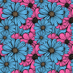 Floral spring or summer vector seamless pattern