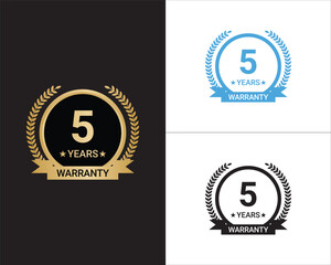 5 Years Warranty Vector, 5 Years Warranty Logo