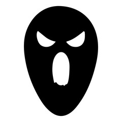 black and white illustration of a mask