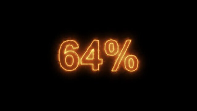 Digital fire Scale is Filled to 100 Percent. Loading Scale. Glowing Percentage Green Bars Animation in 4K.