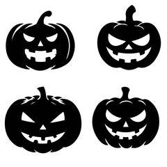 set of halloween pumpkins