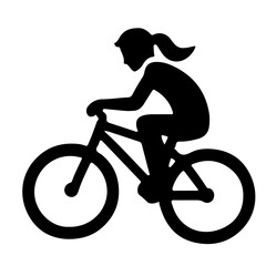 Obraz premium silhouette of a girl riding a bicycle