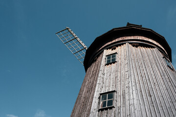 Low angle view of a windmill