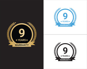 9 Years Warranty Vector, 9 Years Warranty Logo
