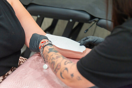 Preparing Tattoo Stencil During Tattoo Day Event