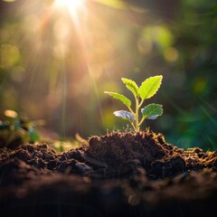 Save to Library Download Preview Preview Crop Find Similar FILE #: 665497972 The seedling are growing from the rich soil to the morning sunlight that is shining, ecology concept