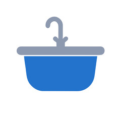 blue kitchen sink with faucet