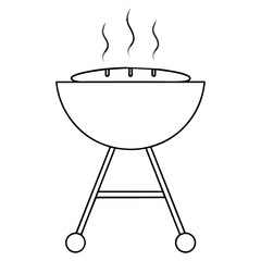  Barbecue Grill Line Art - smoke rising from it