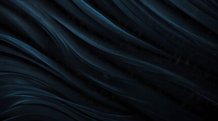 several dark blue waves against a black background.