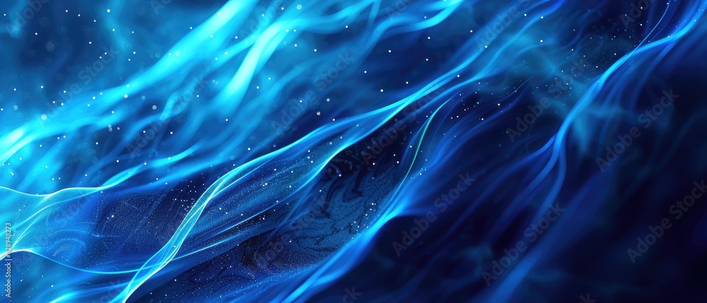 Poster abstract blue background element on black fractal graphics three dimensional composition design art 