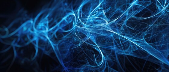 Fototapeta premium abstract blue background element on black fractal graphics three dimensional composition for design flyer bussines backdrop card invitation template
