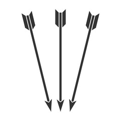 Vector icon of three arrows pointing downward in a minimalist black and white style.