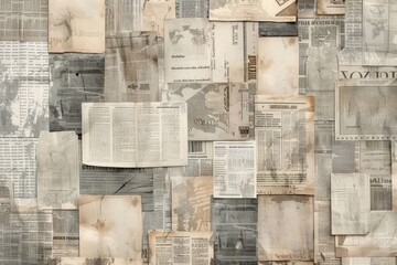 Designed background. Digital collage made of newspaper clippings.