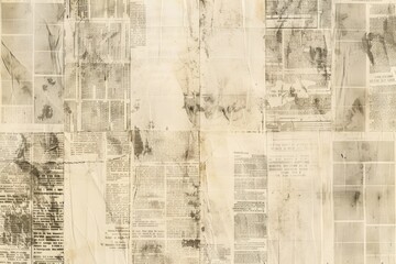Obraz premium Grunge vintage newspaper texture seamless pattern. Blurred aged news background.