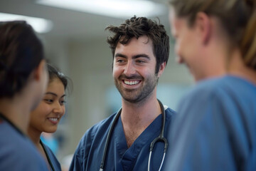 portrait of a team, portrait of team of doctors in hospital
