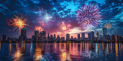 Obraz premium 4th of July fireworks