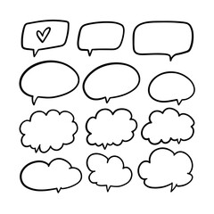 Discover hand-drawn speech bubbles for comics and illustrations with creative expression