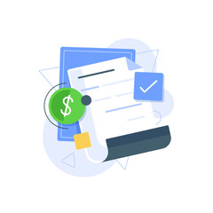 pay the invoice,Receive a quote,payment receipt, money, banking,flat design icon vector illustration