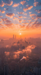 Naklejka premium city skyline view
