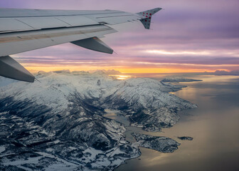 wing of an airplane during flight