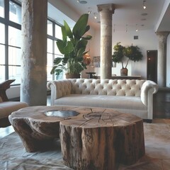 Modern Living Room Interior Design with Minimalist Loft Style