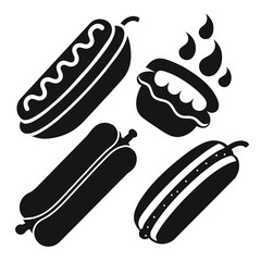 Set of Hot Dog icon vector on white background