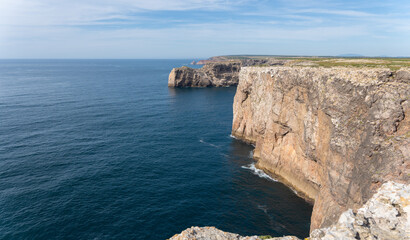 cliffs in Algarve in portugal on the atlantic ocean