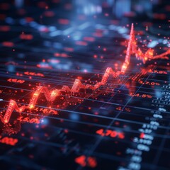 Obraz premium Business, Finance and Investment Concepts : Stock market concept illustration stock market falling and rising arrow
