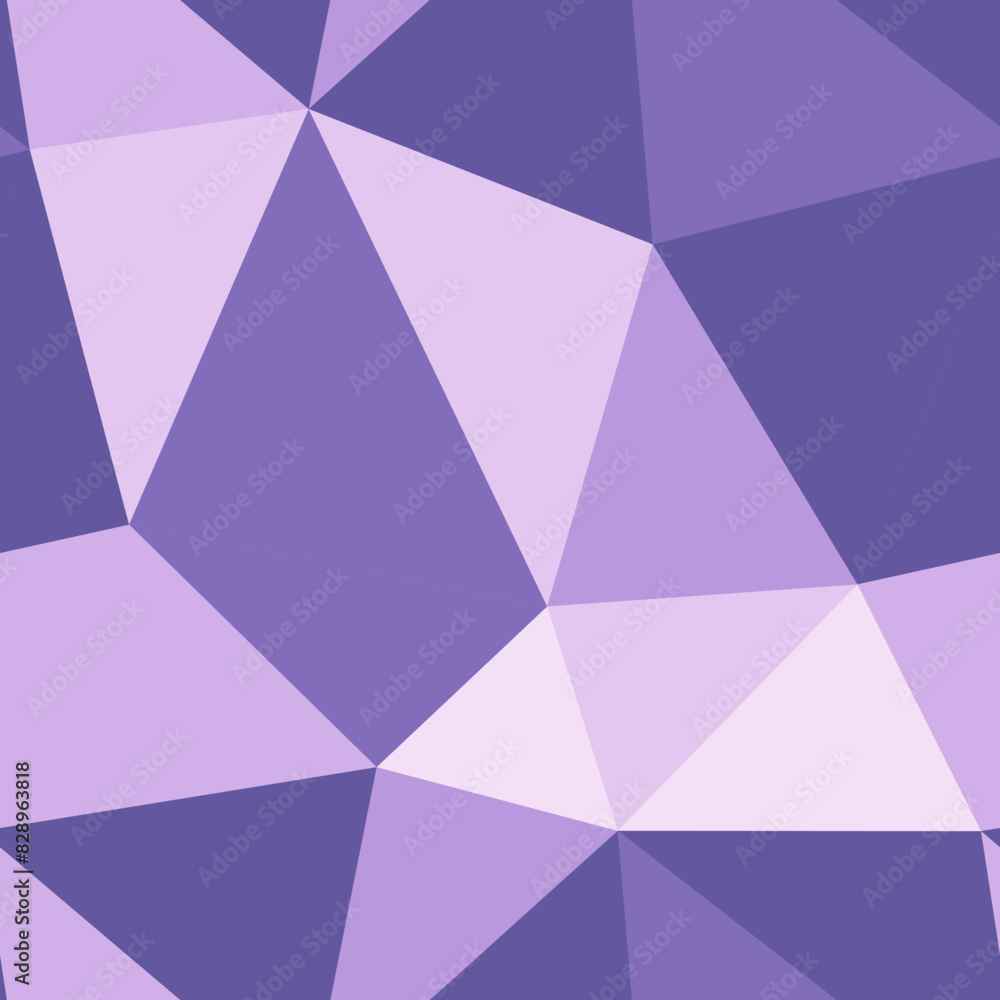 Poster Minimal geometric background. Big triangles size. Repeatable pattern. Lavender Fields color palette. Awesome vector tiles. Seamless vector illustration.