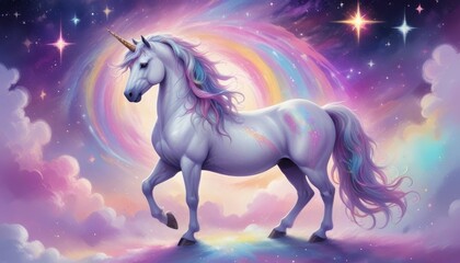 painting-A-majestic-white-unicorn-with GENERATE AI