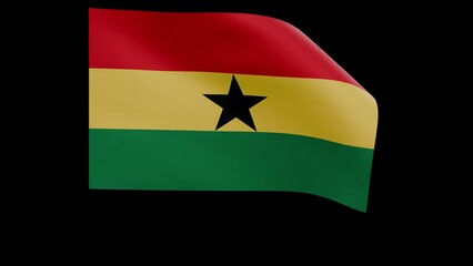 ghanaian flag 4k 3d render of a waving nation ghana banner fluttering in the wind symbolises the country with transparent alpha channel mask for free space and isolated background no flagpole - Powered by Adobe
