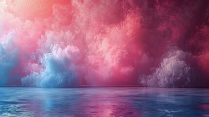 Pink and Blue Clouds Over Body of Water