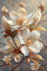 Fototapeta premium White Flowers on Branch