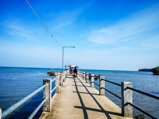 Fototapeta premium Landscape of Dugong observation tower at Libong island,located in Trang city of Thailand