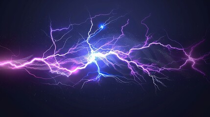 3D realistic vector illustration of a lightning bolt