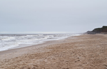 waves on the beach. baltic sea storm